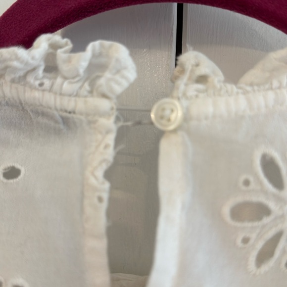 J.Crew ruffle neck long Sleeve eyelet top - white - Picture 4 of 9